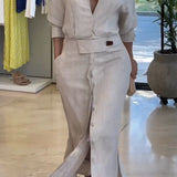 Serena™ - Schickes Maxikleid aus Baumwolle und Leinen