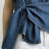 Biruta - Asimetriskais denim tops