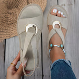 Skylar - Sandalias Planas con Hebilla de Metal