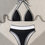 Bikini Seksīgs Kontrastējošs Trīsstūris