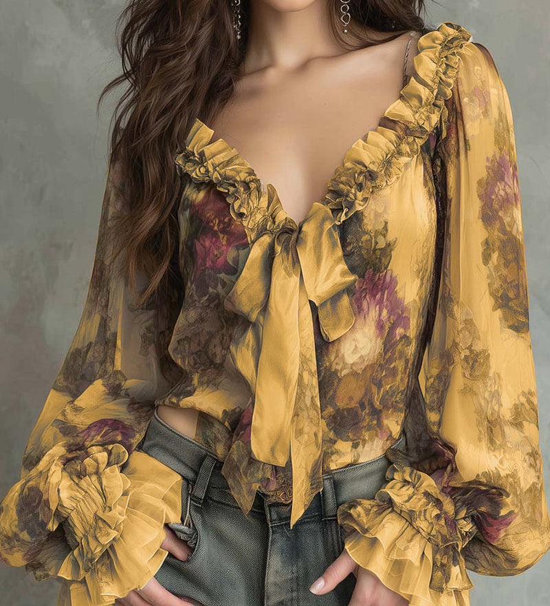 Ilma - Elegants lotus ziedu blūze