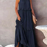 Emilia™ - Halter Ruffle Maxi Kleid