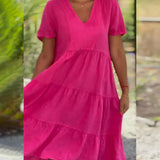 Zoey™ - Lässiges Sommer V-Ausschnitt Kleid