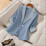 Gillian - Elegants Front poga garas piedurknes Office blazers mētelis
