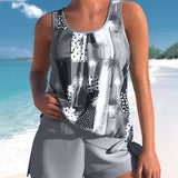 Coco rakstainais tankini peldkostīms