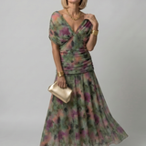 Eulalie | Off Shoulder Flow Midi Kleita