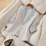 Gillian - Elegants Front poga garas piedurknes Office blazers mētelis