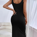 Inah™ - Seksīgs Ripp-augšstilba-sadalījums Bodycon Kleita