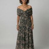 Fiorella | Off Shoulder Flow Midi Kleita