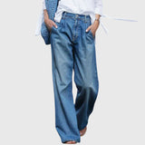 Ava - High - Quality džinsi ar Plats Legs