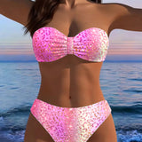 Leoparda raksta bikini bandeau