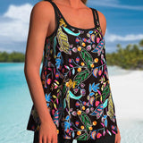 Tankini augšdaļa Tank Boxer ar rakstu