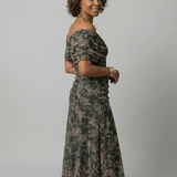 Fiorella | Off Shoulder Flow Midi Kleita