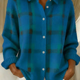 Yolanda | Brushed Knit Plaid Cardigan