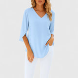 Violetta - Izsmalcināts V - Neck blūze