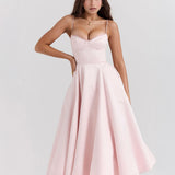 Ophira™ - Elegants korsetes midi kleita