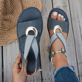 Skylar - Sandalias Planas con Hebilla de Metal