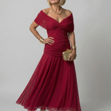 Eulalie | Off Shoulder Flow Midi Kleita