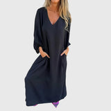 Carol - Garš Boho kleita ar kabatas
