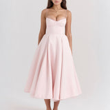 Ophira™ - Elegants korsetes midi kleita