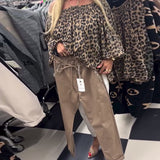 Leoparda raksta vienas pleca krekls
