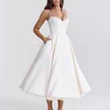 Ophira™ - Elegants korsetes midi kleita