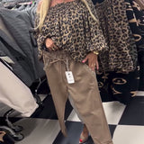 Leoparda raksta vienas pleca krekls