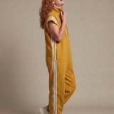 Raquel | Zip Priekšpuses Svītru Paneļa Jumpsuit