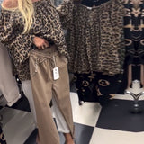 Leoparda raksta vienas pleca krekls