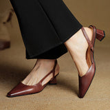 Malia Ādas Slingback Kurpes