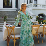 Althea | Langärmliges Blumenkleid Maxi