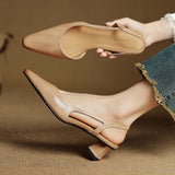 Malia Ādas Slingback Kurpes