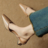 Malia Ādas Slingback Kurpes
