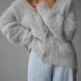 Peyton - Women’s Elegants Fluffy V - Neck kardigāns