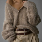 Peyton - Women’s Elegants Fluffy V - Neck kardigāns
