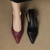 Louane Apspīlēti Ādas Slingback Papēži
