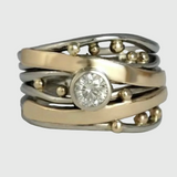 Karlīna - Klasisks Zelts Inlaid Zirconia gredzens