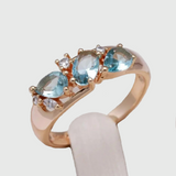 Hilda - Zelts ring ar zils zirconia
