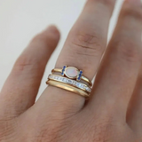 Egija - Set no Vintage Zelts Opal gredzeni