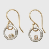 Karla - Vintage Zelts un Sudrabs Zirconia Stud auskari