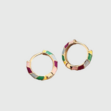 Daina - Elegants Zelts auskari ar Colorful Enamel