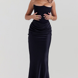 Hera - Elegantes Retro-Einfarbiges Trägerloses Partykleid
