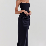 Hera - Elegantes Retro-Einfarbiges Trägerloses Partykleid