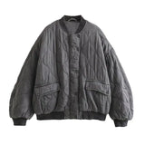 Swara | Pelēkā Bomber Veste Ar Plašu Un Modernu Griezumu Sievietēm