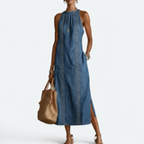 Soline | Vintage Lace Denim Dress