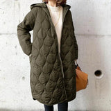 Damen Langarm Padded Parka mit Kapuze und Taschen
