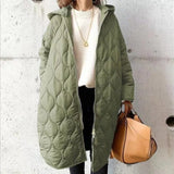 Damen Langarm Padded Parka mit Kapuze und Taschen