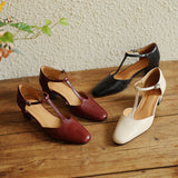 Havane Ādas T-siksnu Papēži