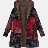 Marina - Boho Abstrakts Pārlikums Hoodie Mētelis