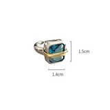 Frīda - Zils Zircon Sudrabs gredzens